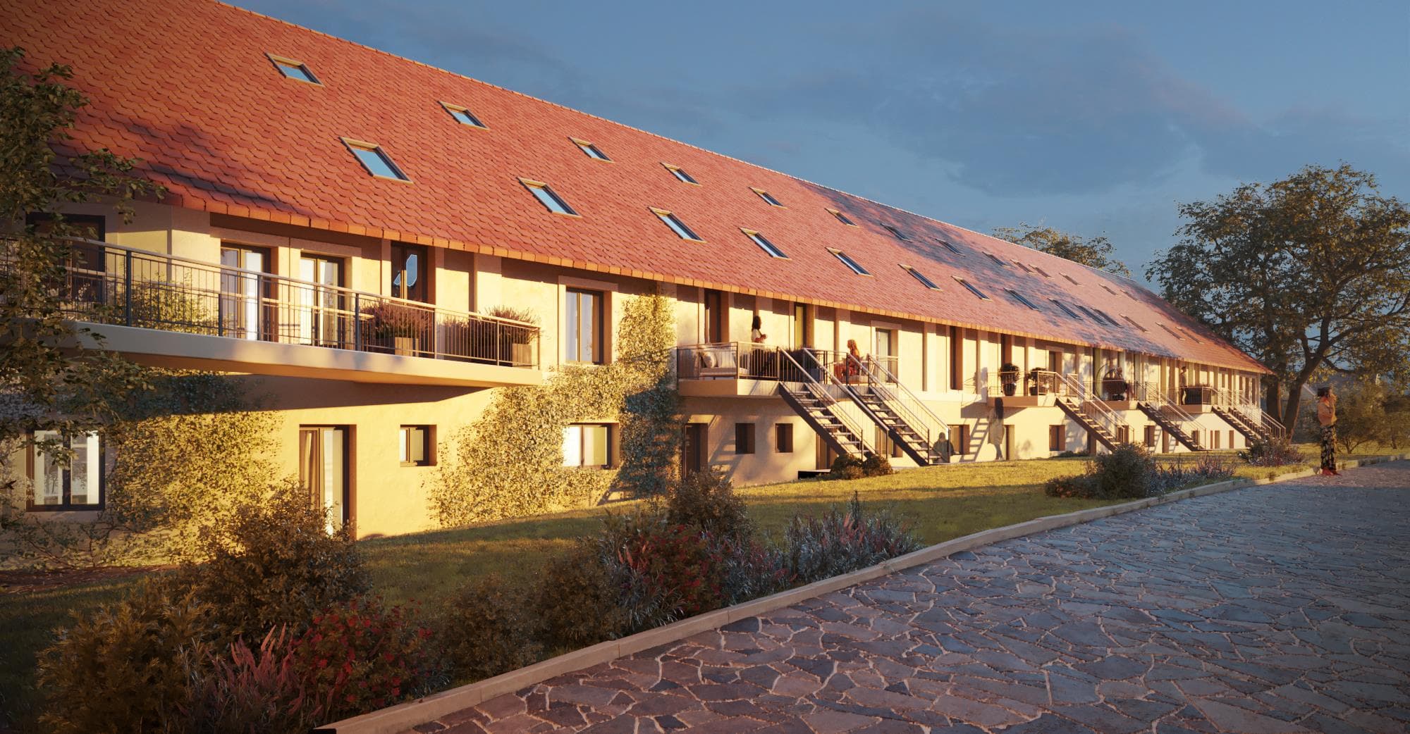 RitterGut Seifersdorf — Loft, Balkon, Bogenfenster.