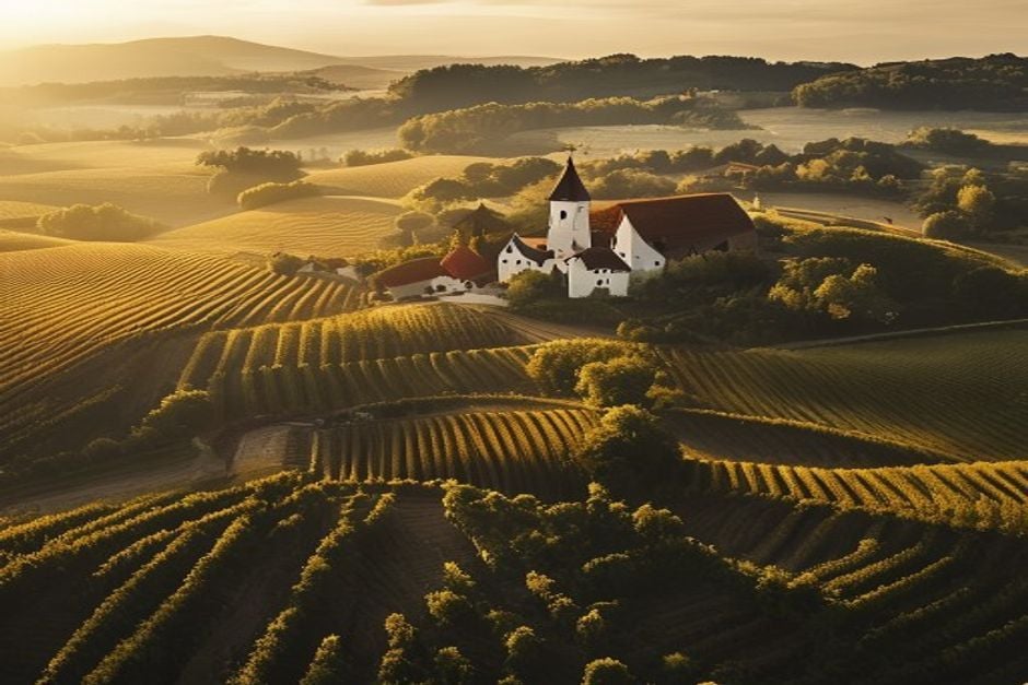Deidesheim Weinberge aus der Luft (Visualisierung)